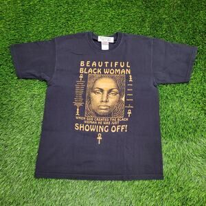 Vintage 90s Beautiful Black Queen Women Shirt Womens Large 20x26 Black